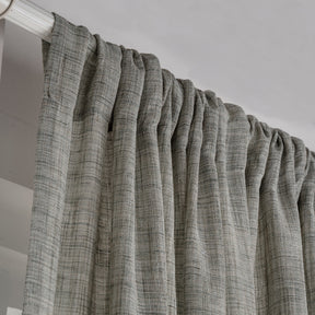 Sage Green Faux Jute Curtain | Set of 2 Panels