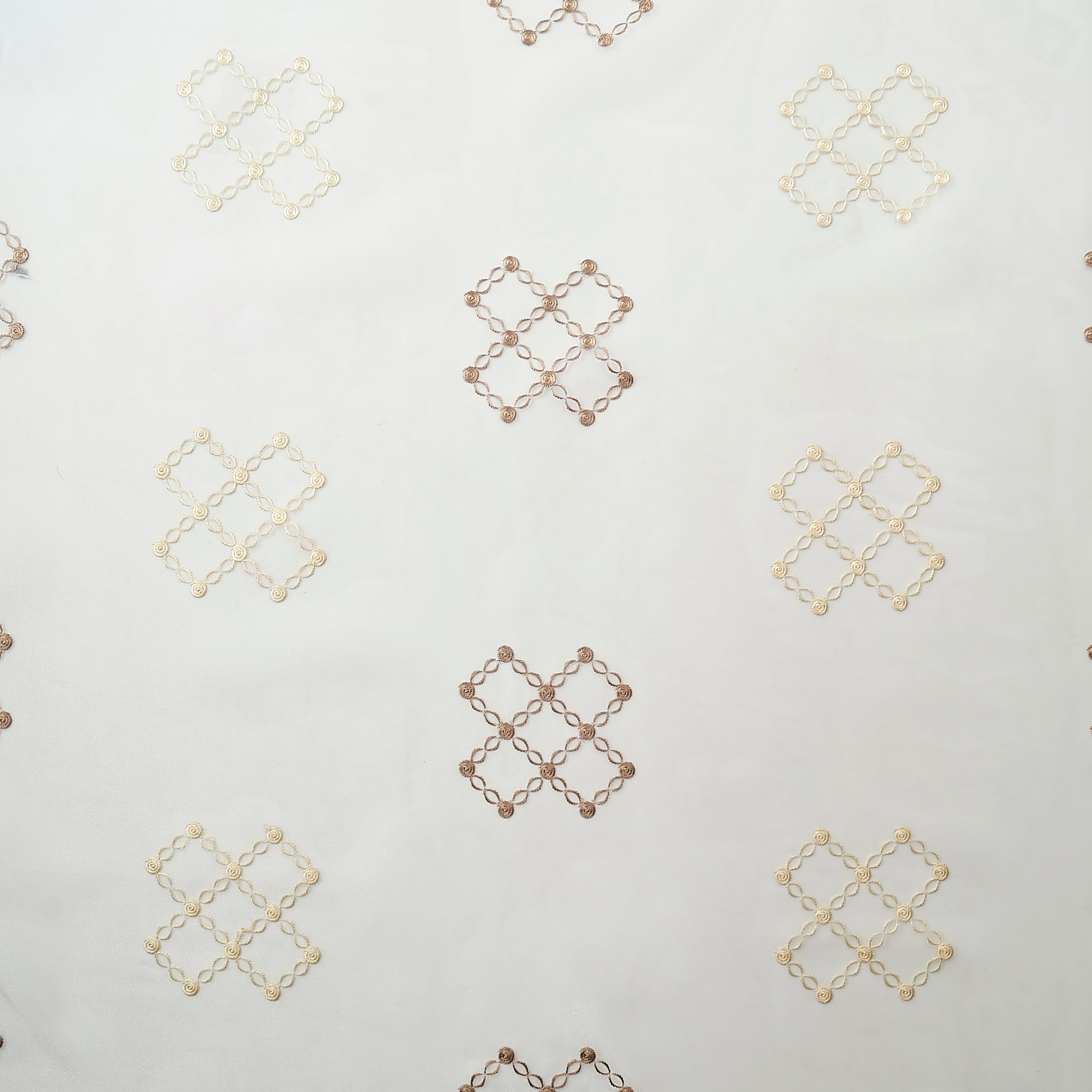 Etereo Lattice Luxe, Cream & Brown, Sheer, 1 panel