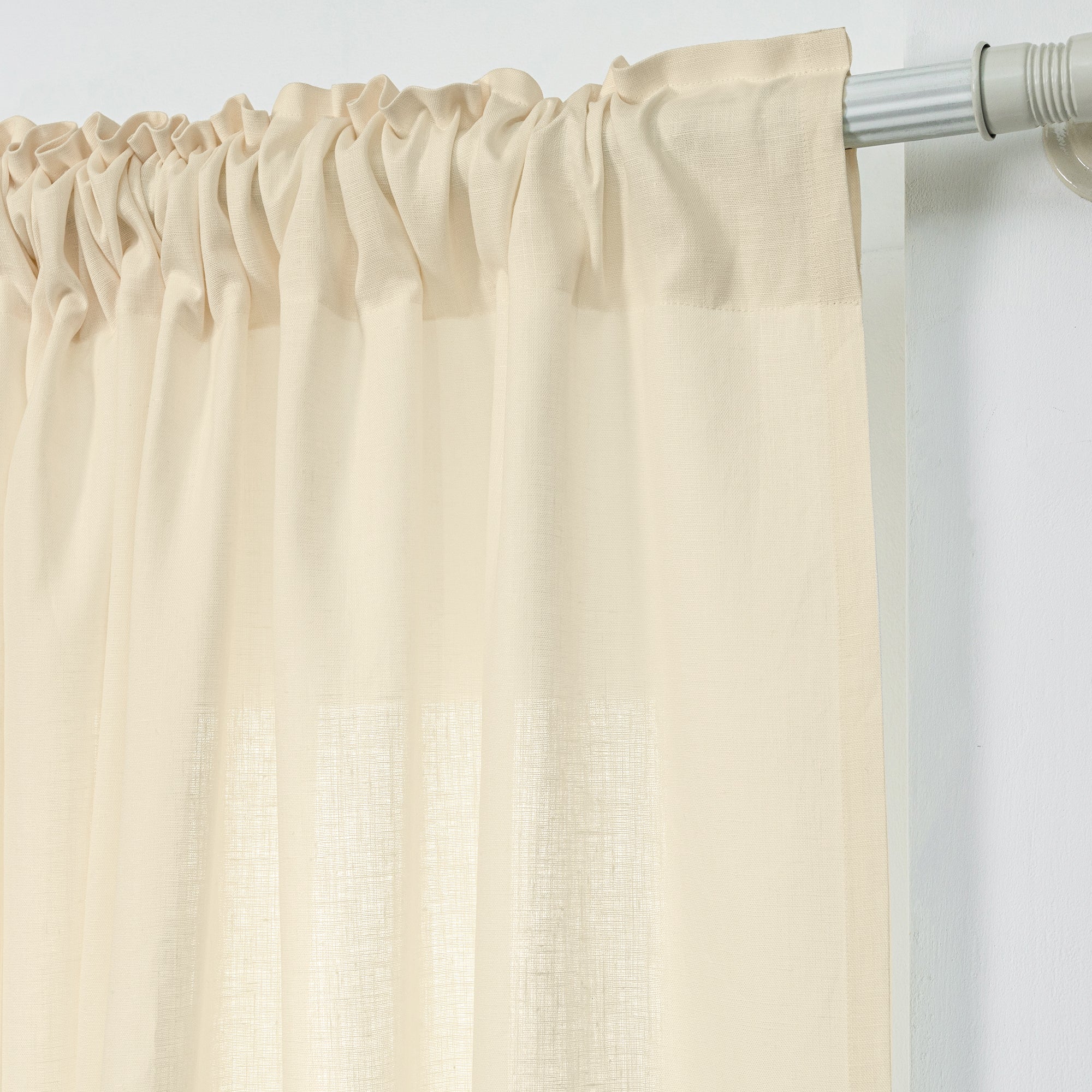 Vanilla Cream Linen Curtain | Set of 2