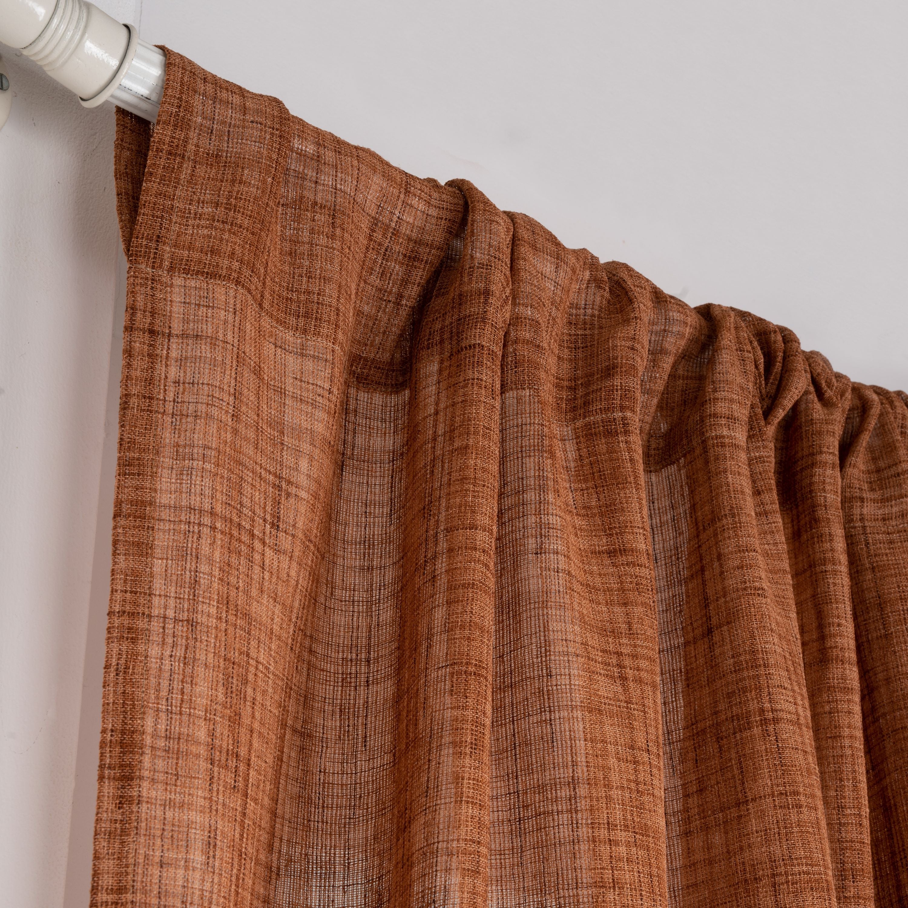 Brown Faux Jute Curtain