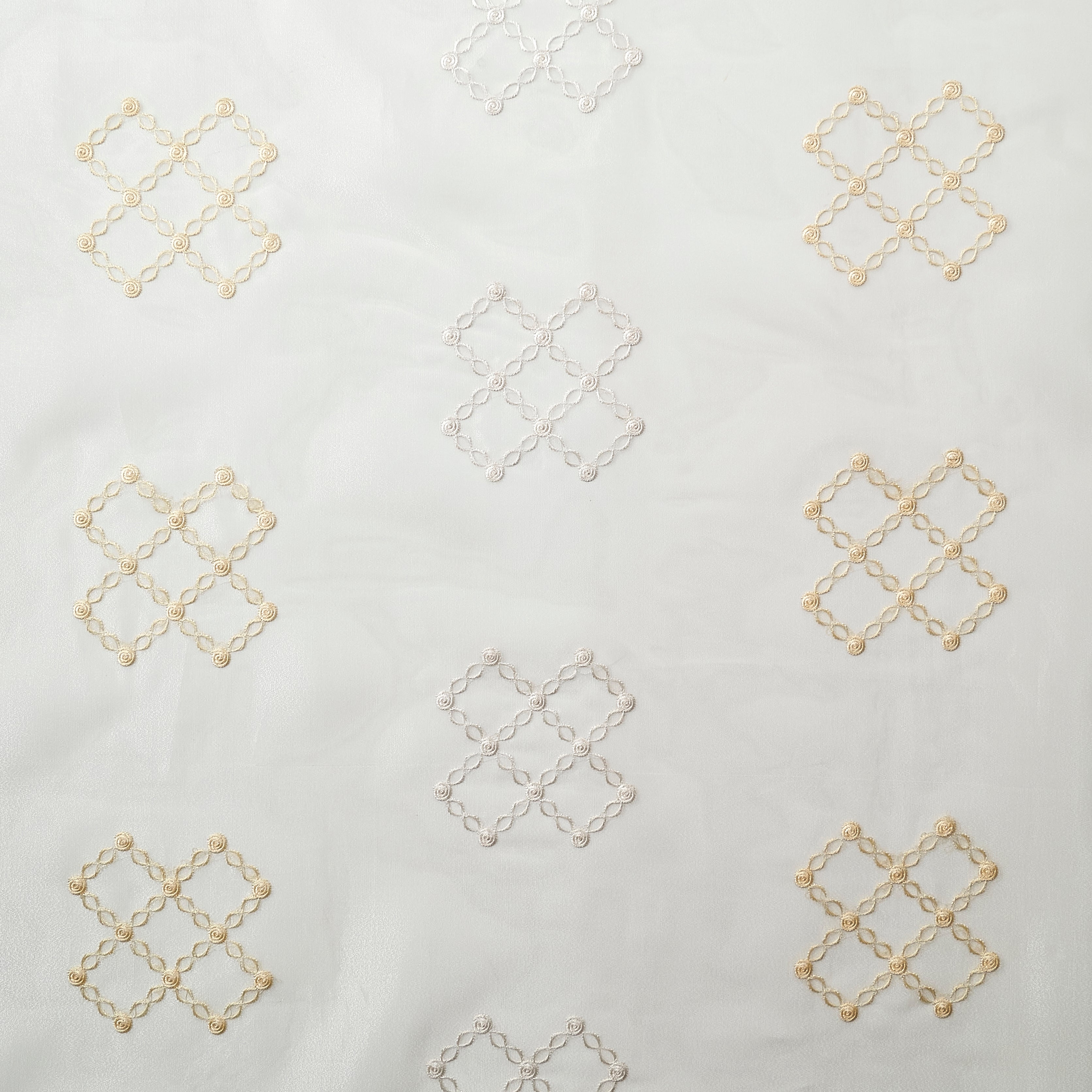 Etereo Lattice Luxe, White & Cream, Sheer, 1 panel