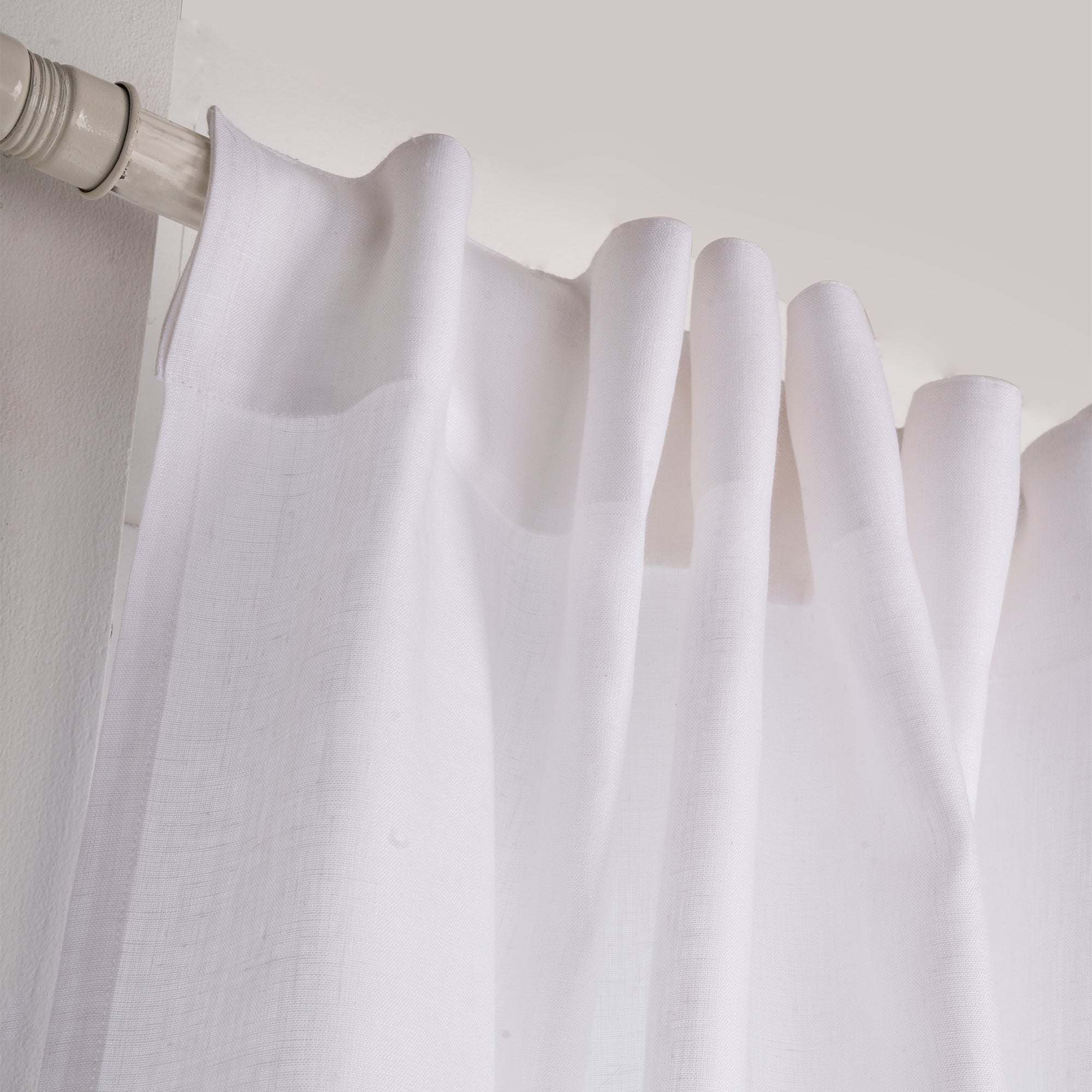 White and Charcoal Grey Color Block Curtain