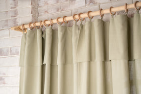 Sage Green Linen Look Frill Curtain | 1 Panel