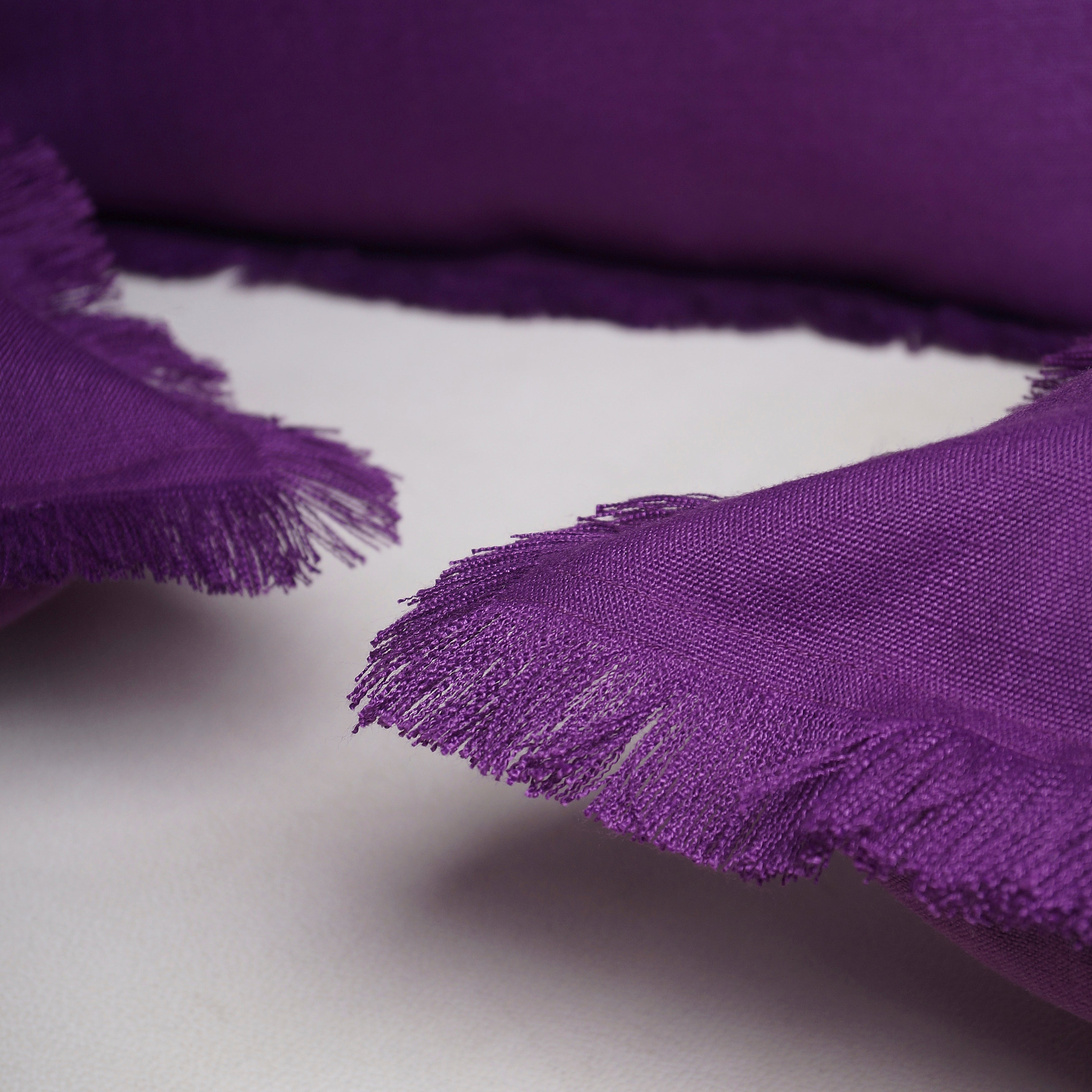 Bohemian Fringe Pillow Cover - Purple