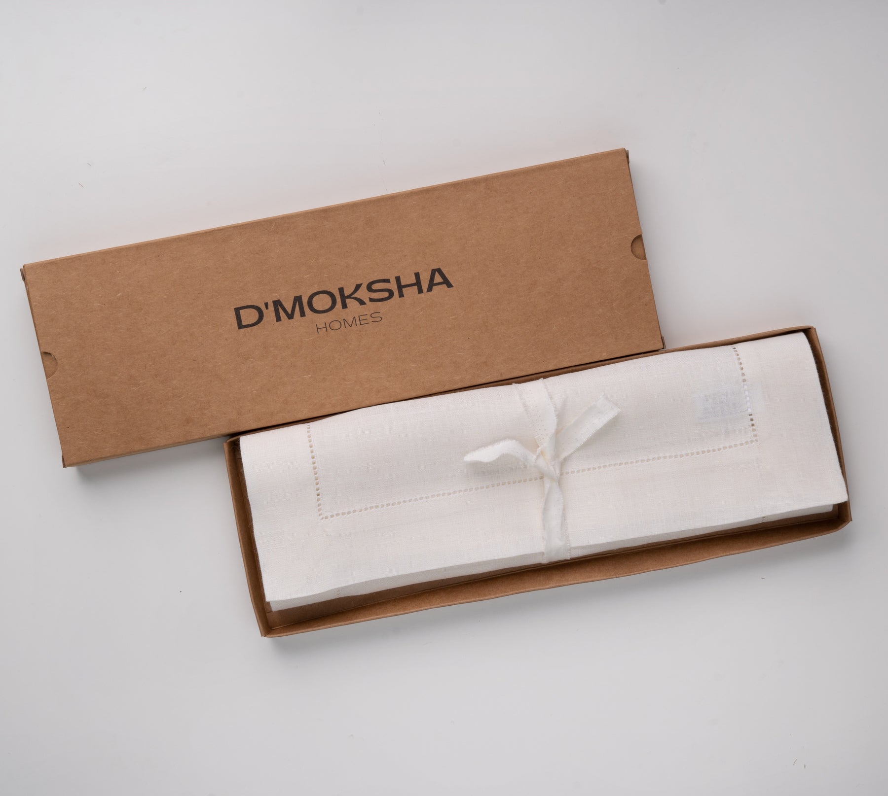 Ivory Linen Table Runner - Hemstitch