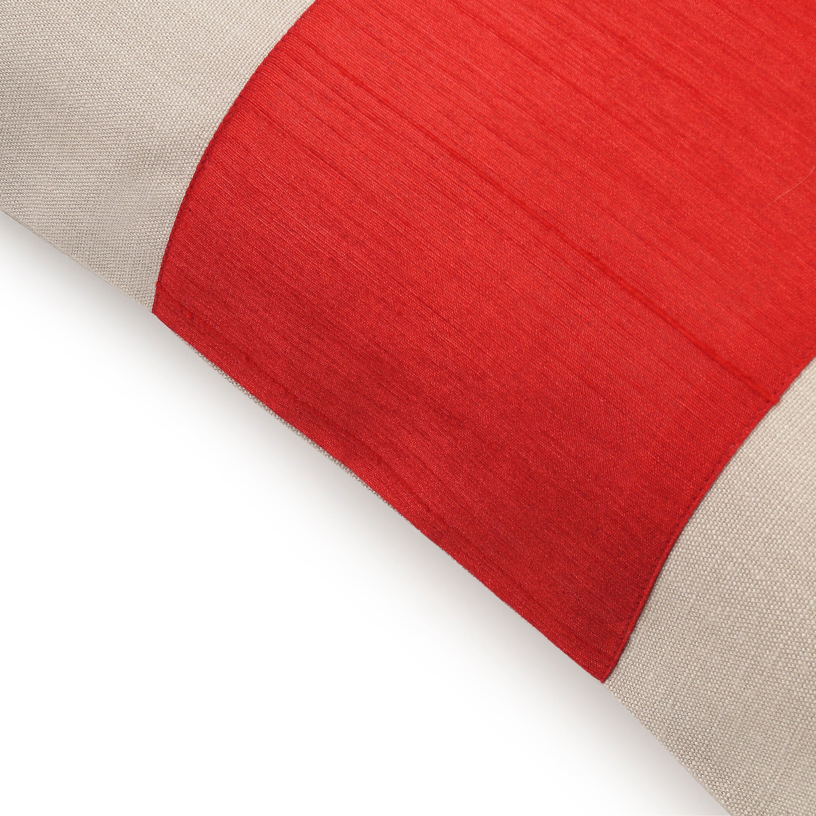 Verto Pillow Cover Rectangle - Natural and Red