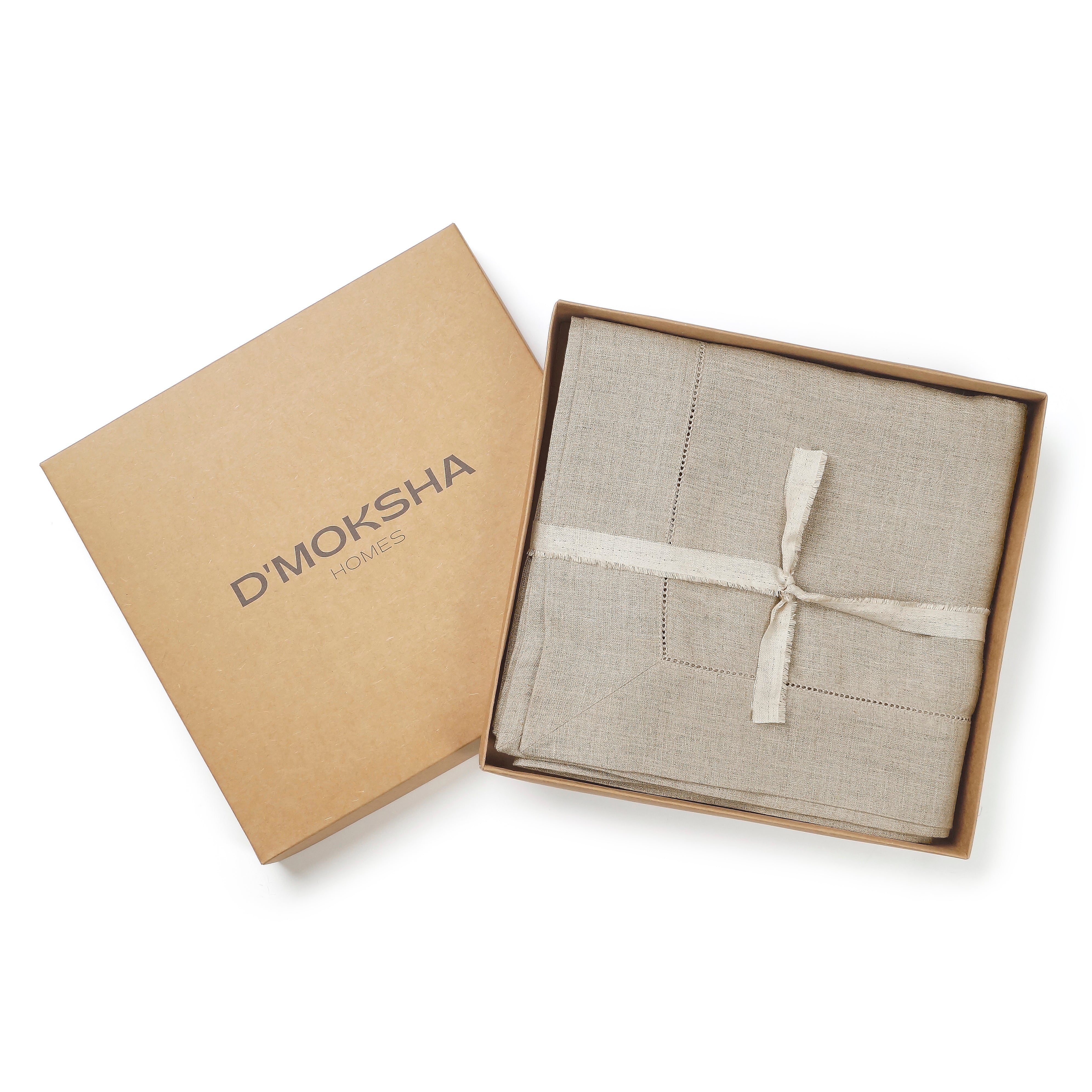 Natural Pure Linen Tablecloth, Hemstitch