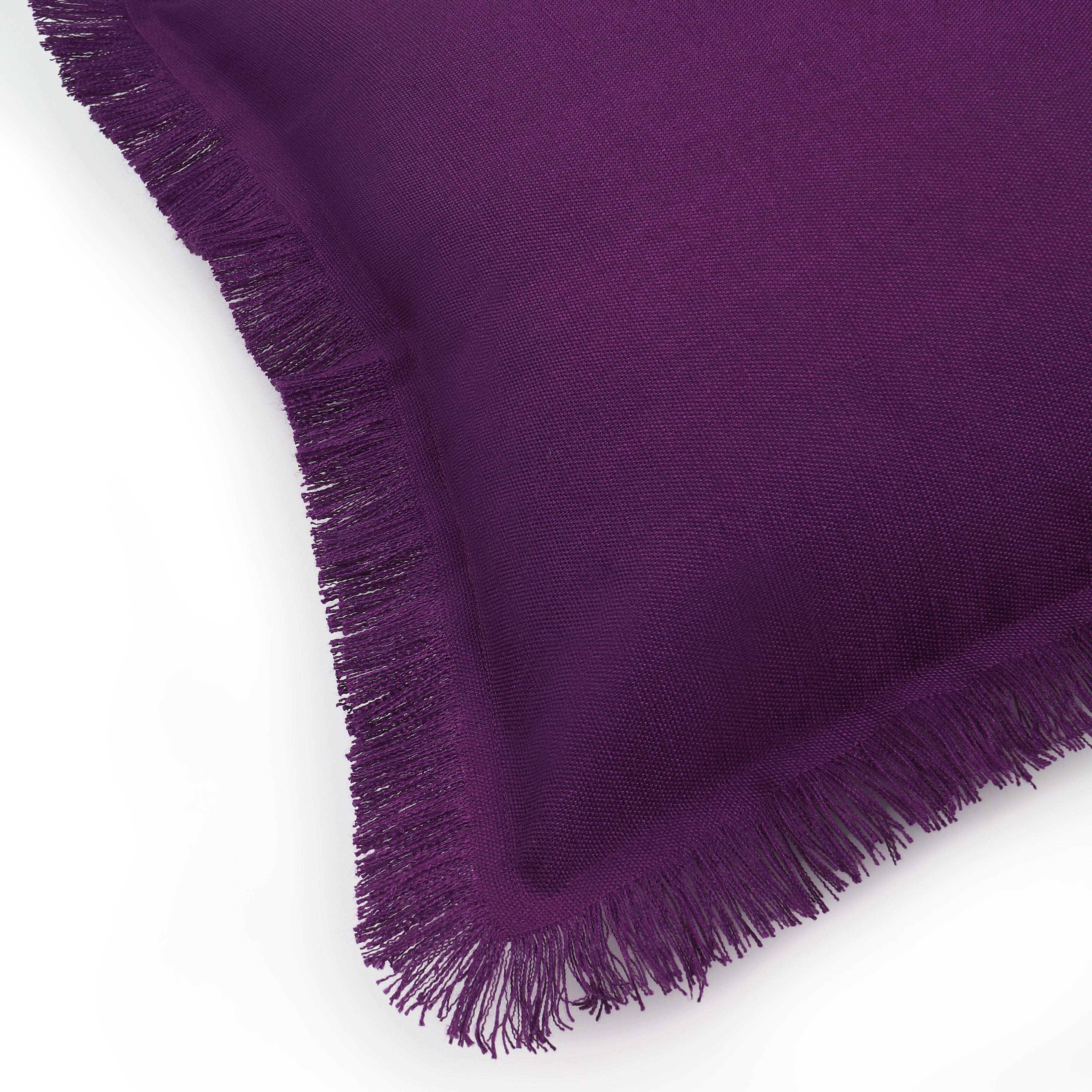 Bohemian Fringe Pillow Cover - Purple