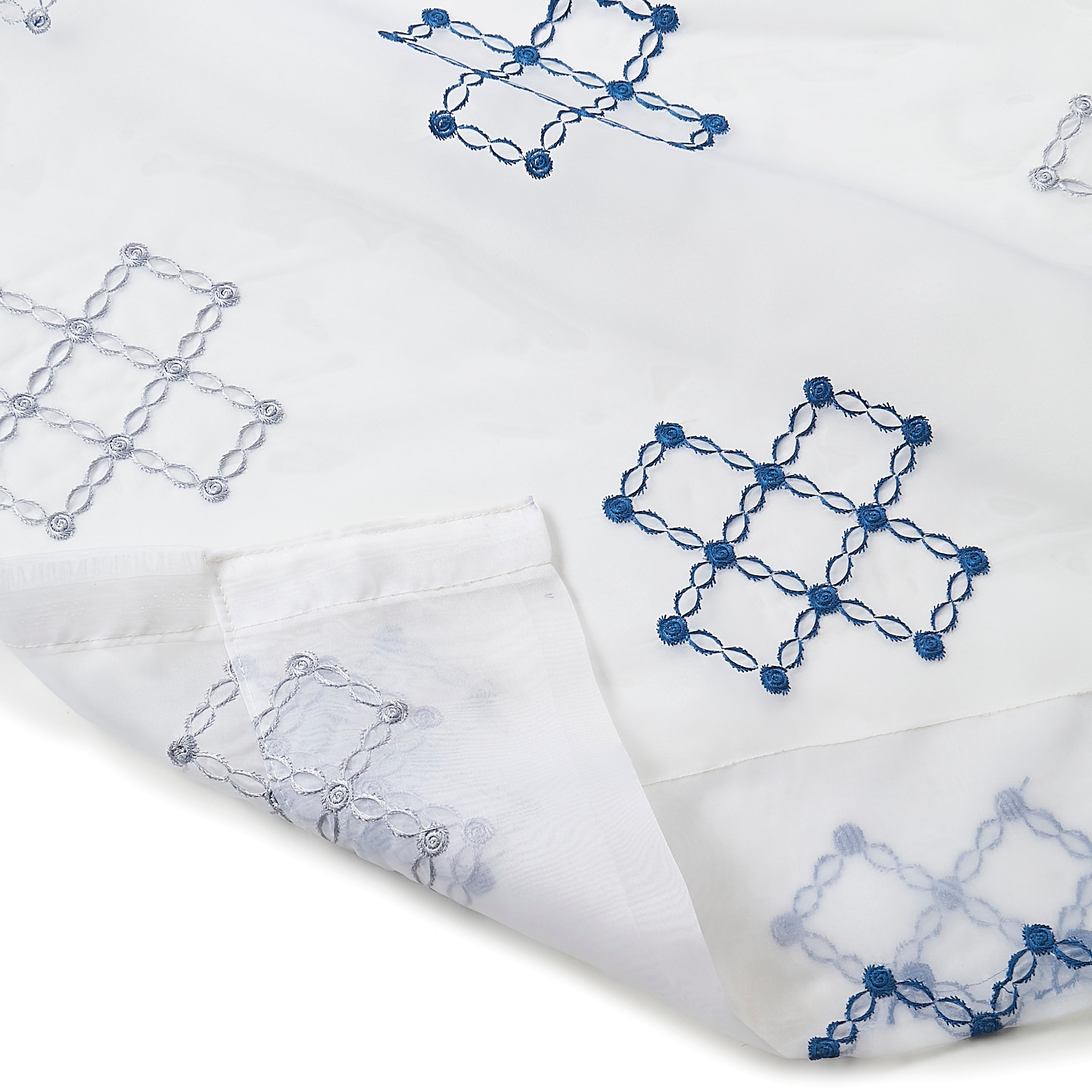 Etereo Lattice Luxe, Silver and Blue, Sheer, 1 panel