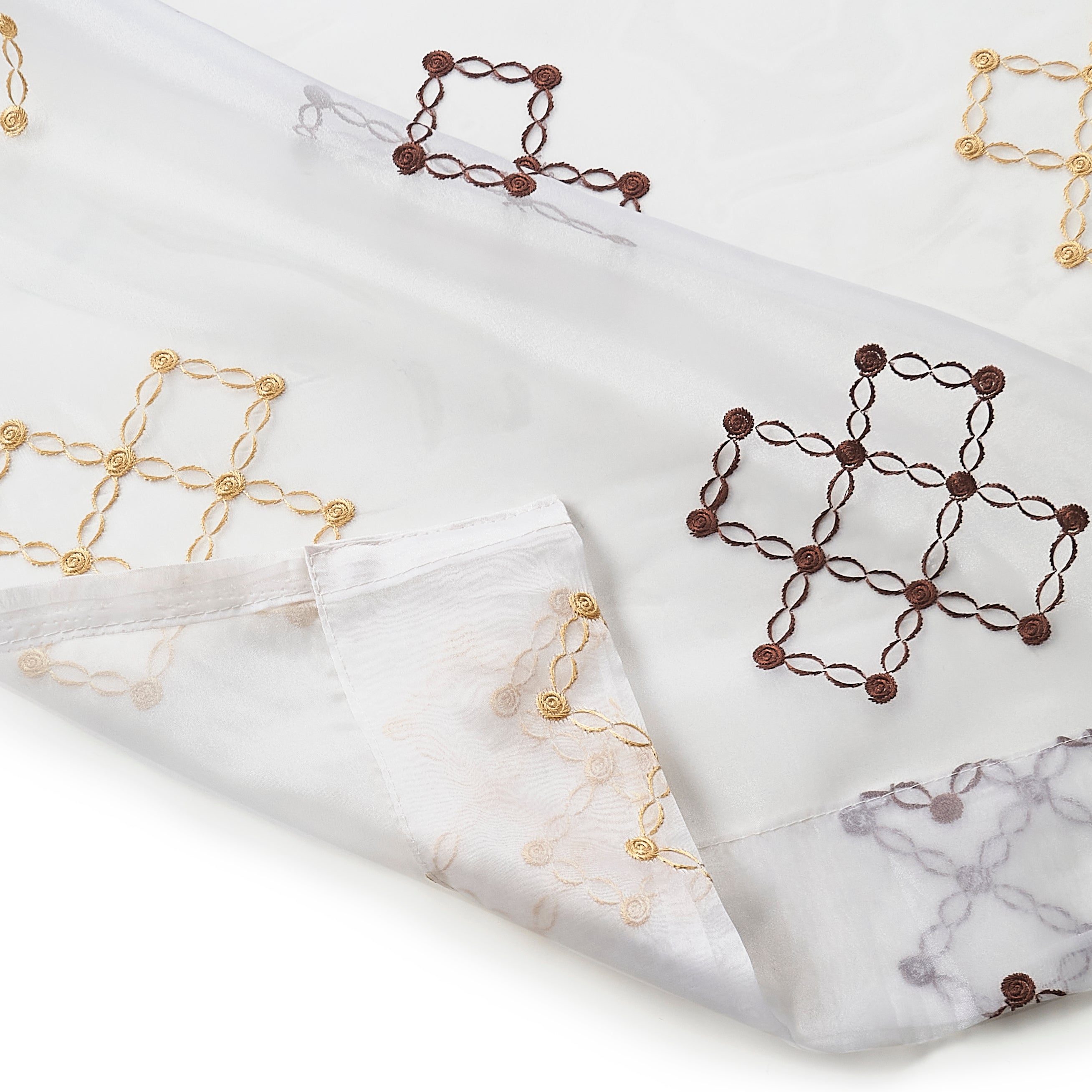 Etereo Lattice Luxe, Gold and Brown, Sheer, 1 panel