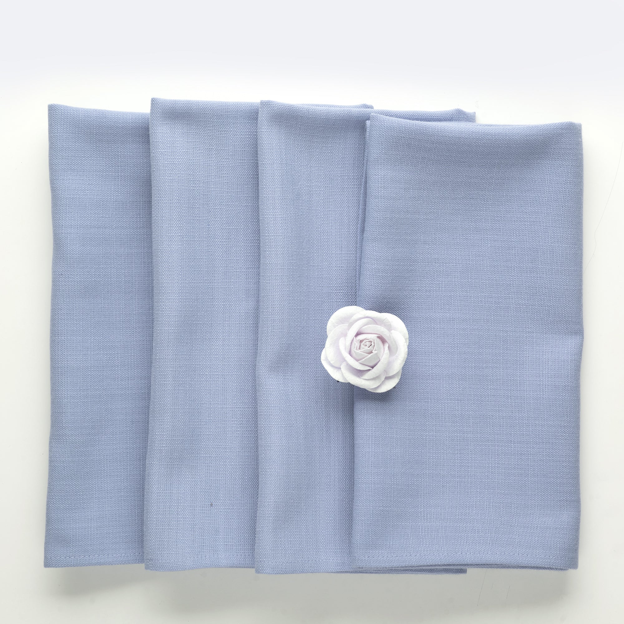 Light Blue Faux Linen Napkins, Plain, 20 x 20 inch, 4 pcs