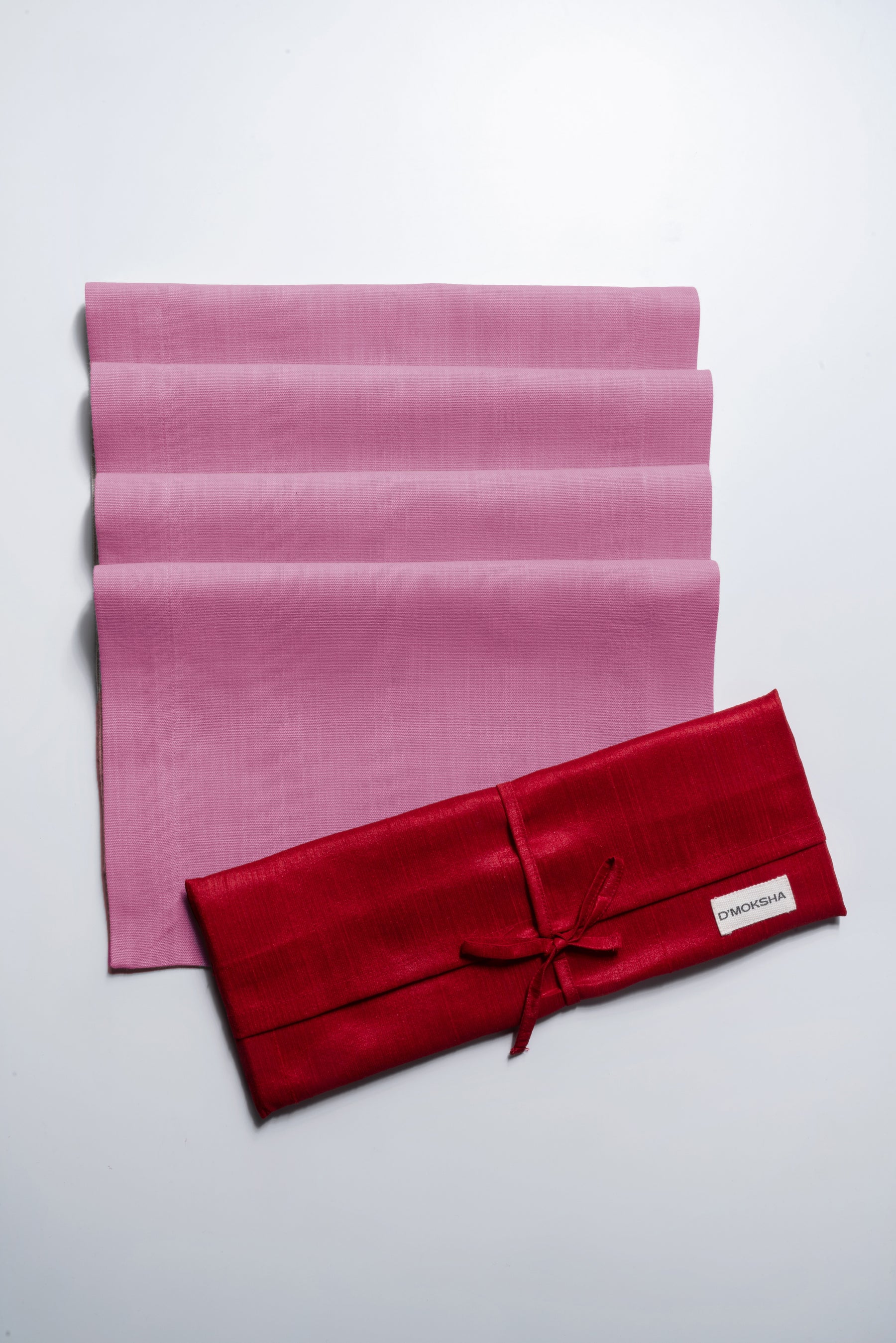 Bubblegum Pink Linen Textured Placemats 14 x 19 Inch Set of 4 - Mitered Corner