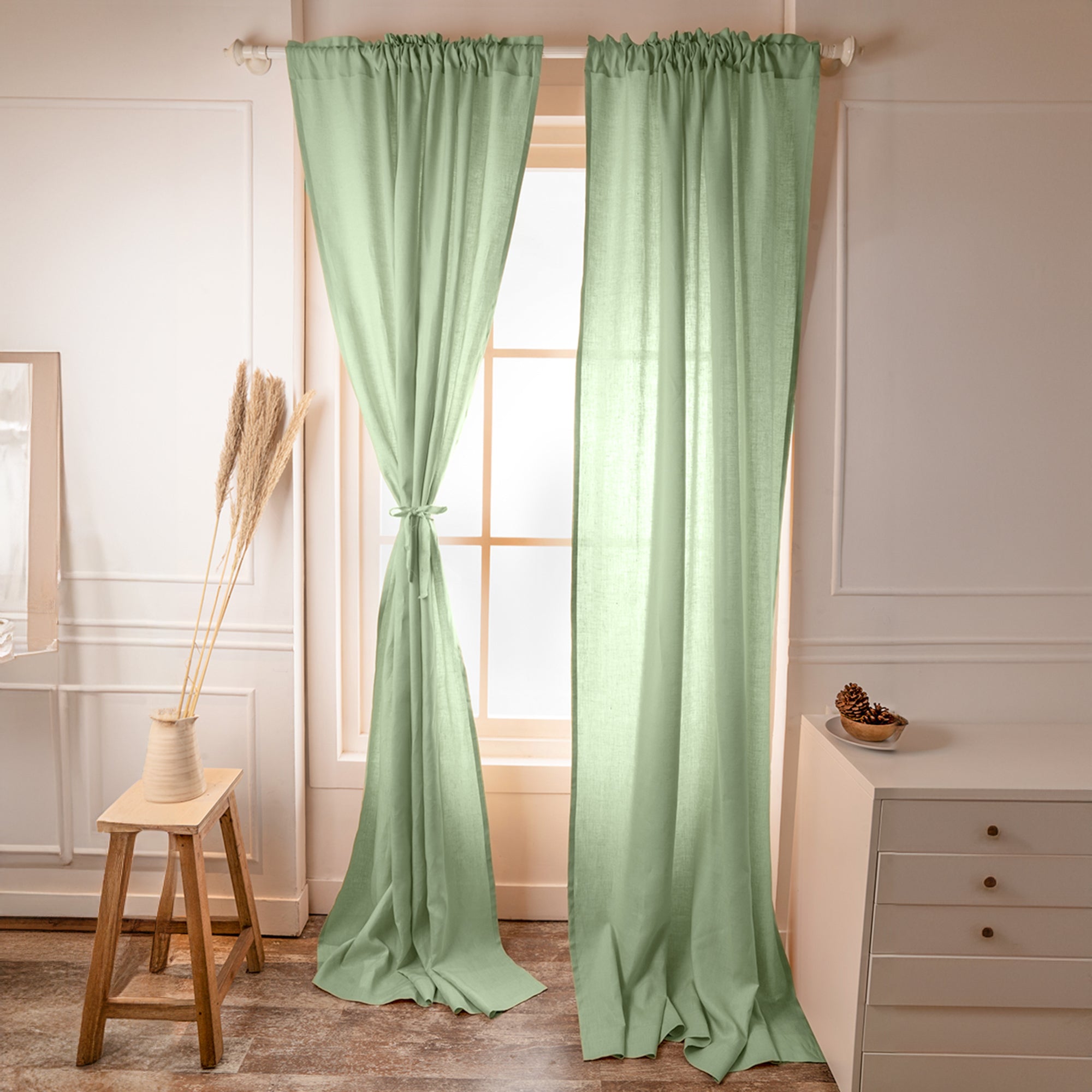 Sage Green Linen Curtain