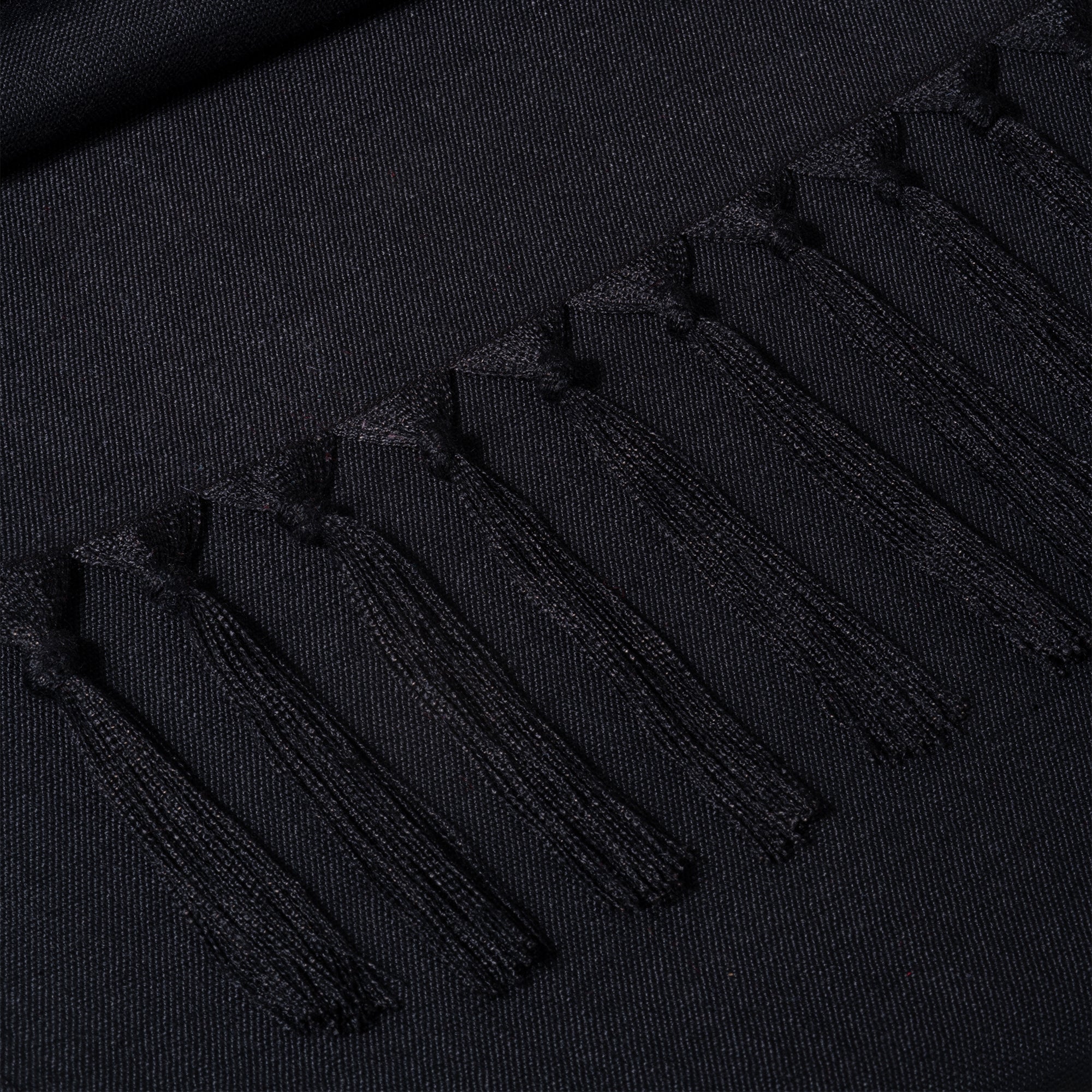 Black Table Runner, Faux Linen, Tassel