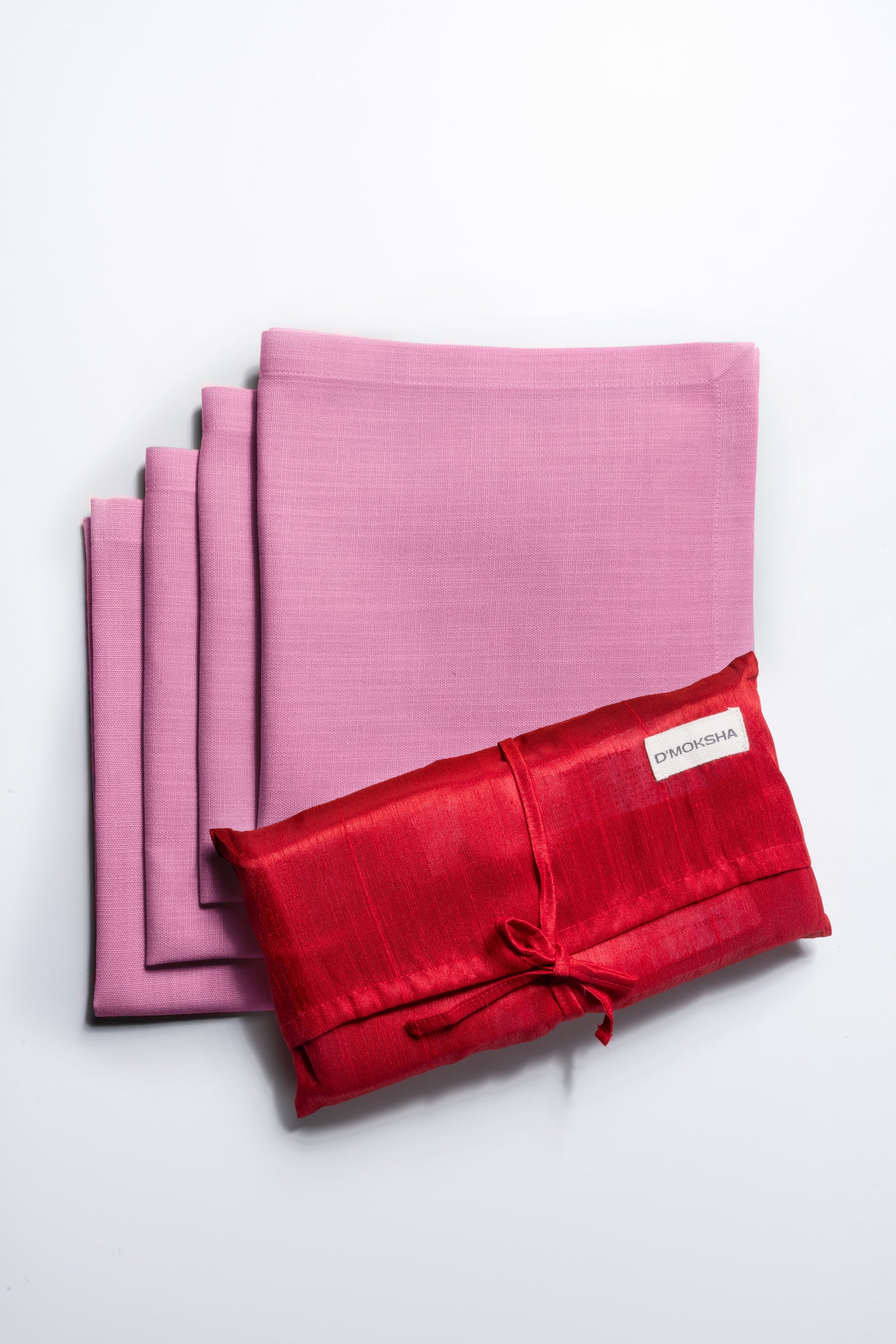 Bubblegum Pink Linen Textured Dinner Napkins 20 x 20 Inch Set of 4 - Mitered Corner