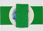 Splicing Linen Placemat - White and Green
