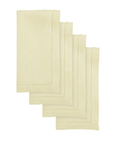 Cream Linen Dinner Napkins 20 x 20 Inch Set of 4 - Hemstitch