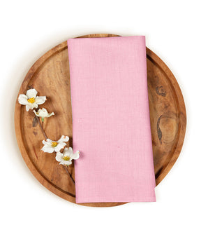 Dusty Pink Linen Dinner Napkins 18” - Hemmed