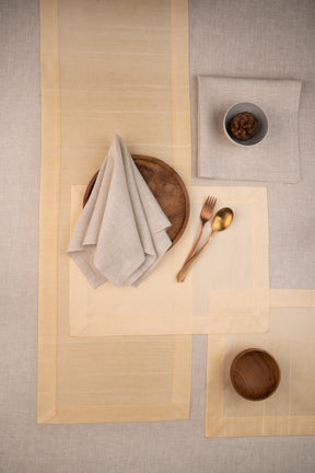 Cream Raw Silk Look Recycled Fabric Placemats