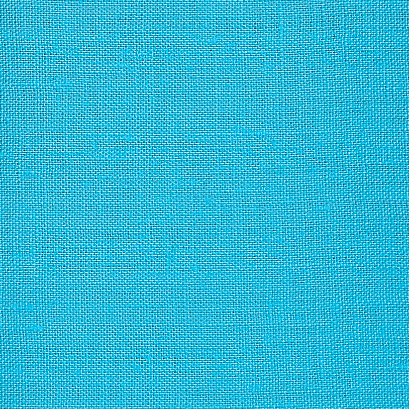 100% Pure Linen Fabric Cyan Blue