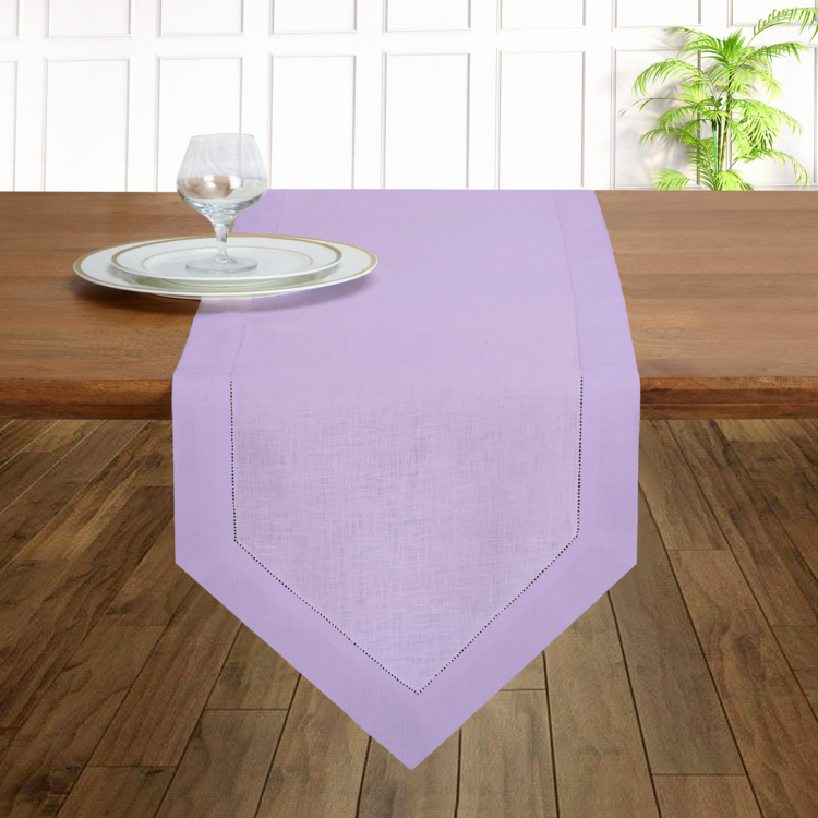 Lavender Linen Table Runner - Diamond