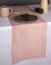 Rose Gold Raw Silk Look Recycled Fabric Table Runner