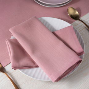 Dusty Pink Linen Textured Dinner Napkins 20 x 20 Inch Set of 4 - Mitered Corner