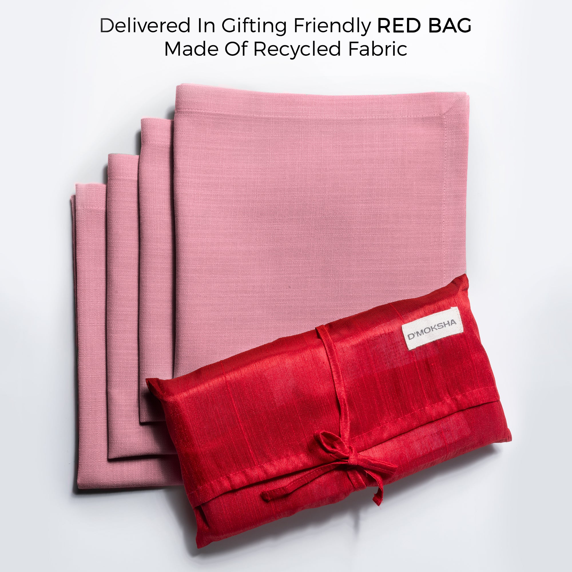 Dusty Pink Faux Linen Napkins, Mitered Corner, 20 x 20 inch, 4 pcs