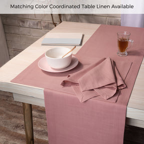 Dusty Pink Linen Textured Placemats 14 x 19 Inch Set of 4 - Mitered Corner