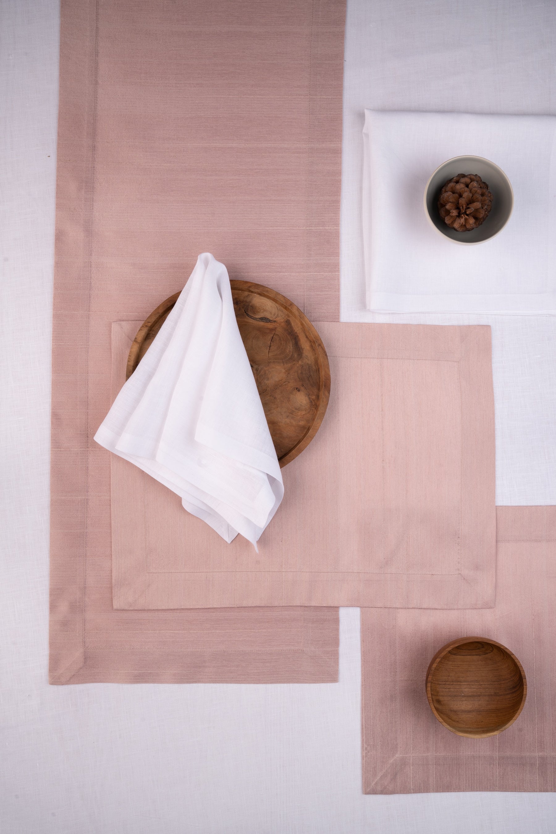 Rose Gold Raw Silk Look Recycled Fabric Placemats