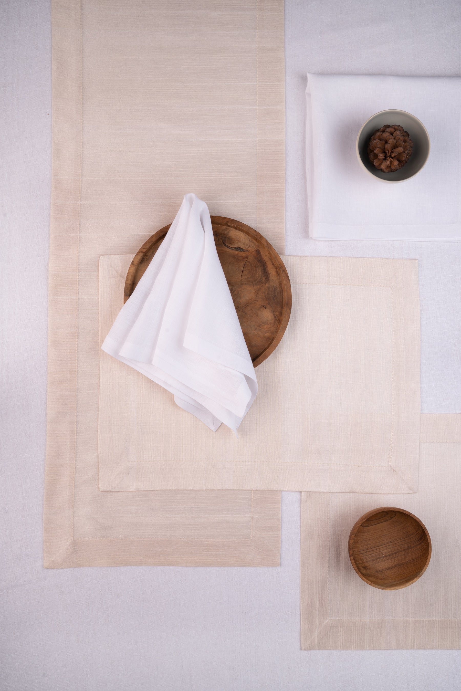 Light Natural Raw Silk Look Recycled Fabric Placemats