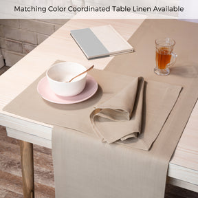Natural Linen Textured Dinner Napkins 20 x 20 Inch Set of 4 - Mitered Corner