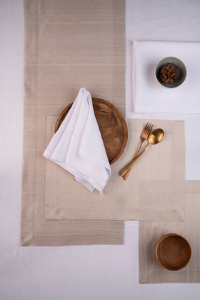 Natural Raw Silk Look Recycled Fabric Placemats