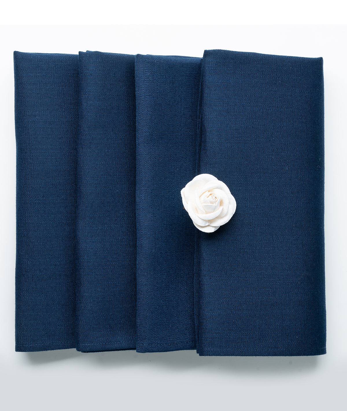 Navy Blue Linen Textured Dinner Napkins 20 x 20 Inch Set of 4 - Plain