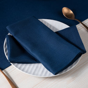 Navy Blue Linen Textured Dinner Napkins 20 x 20 Inch Set of 4 - Mitered Corner