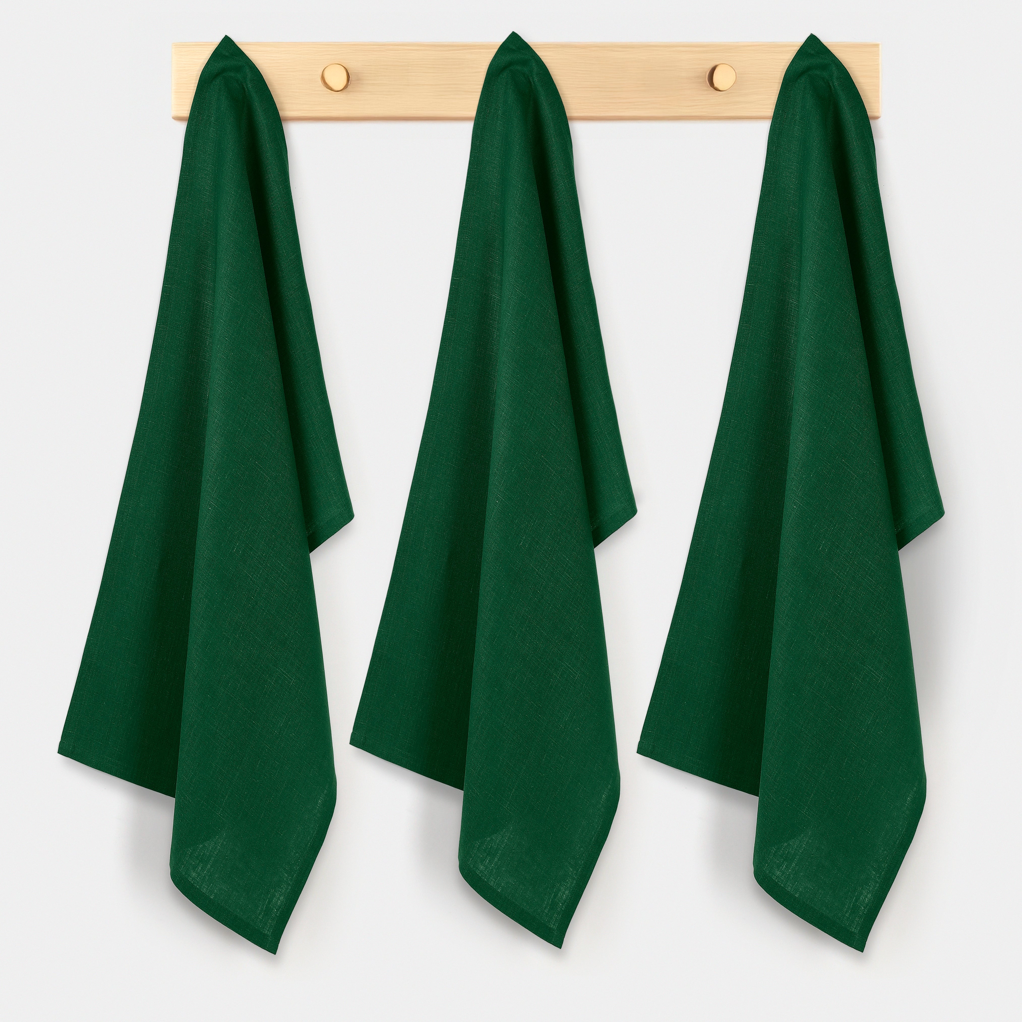 Forest Green Linen Kitchen Towel, 17 x 26 inch, 3 pcs