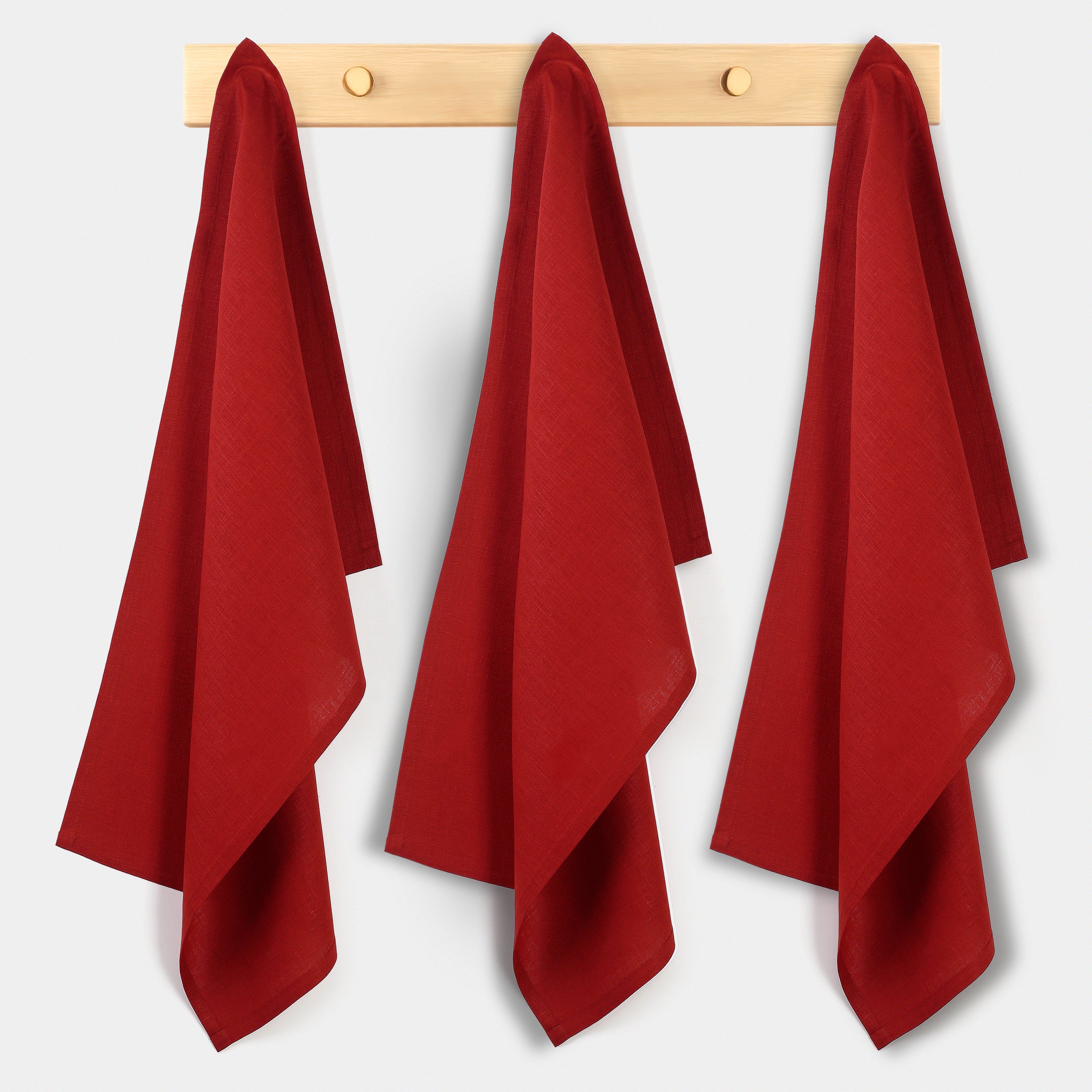 Red Linen Kitchen Towel, 17 x 26 inch, 3 pcs