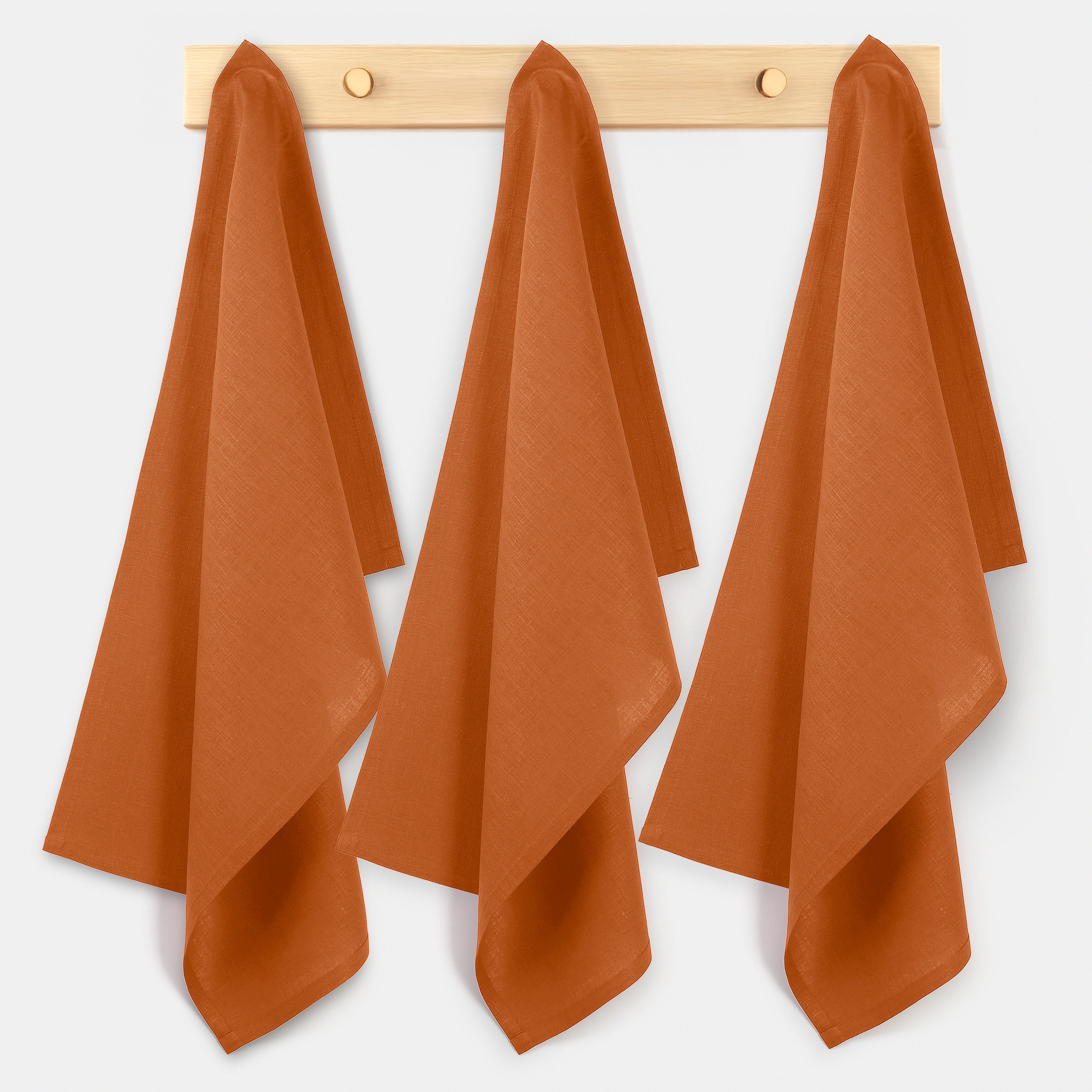 Rust Linen Kitchen Towel, 17 x 26 inch, 3 pcs