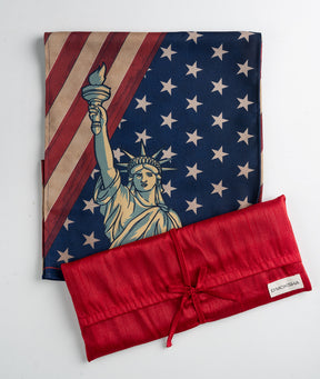 Statue Of Liberty Linen Textured Table Runner - 4th July Print