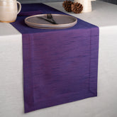 Purple Vegan Silk Table Runner - Mitered Corner