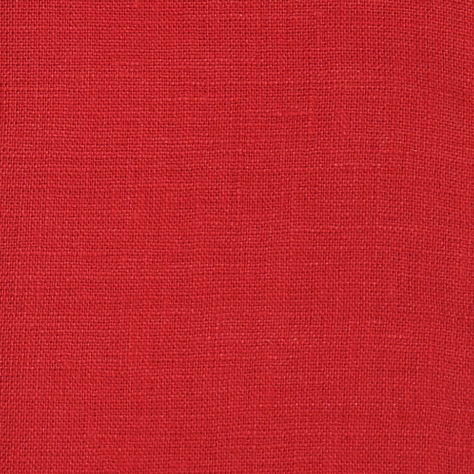 100% Pure Linen Fabric Bright Red