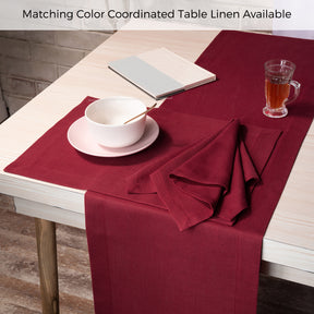 Red Linen Textured Placemats 14 x 19 Inch Set of 4 - Mitered Corner