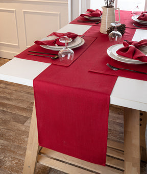 Red Recycled Polyester Table Runner