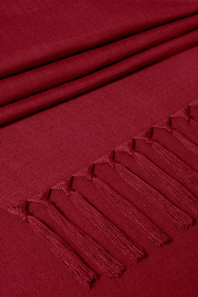 Red Linen Textured Table Runner - Tassel