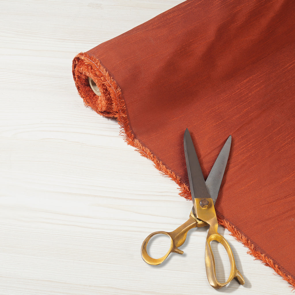 Rust Color Silk Vegan Silk Fabric Rust