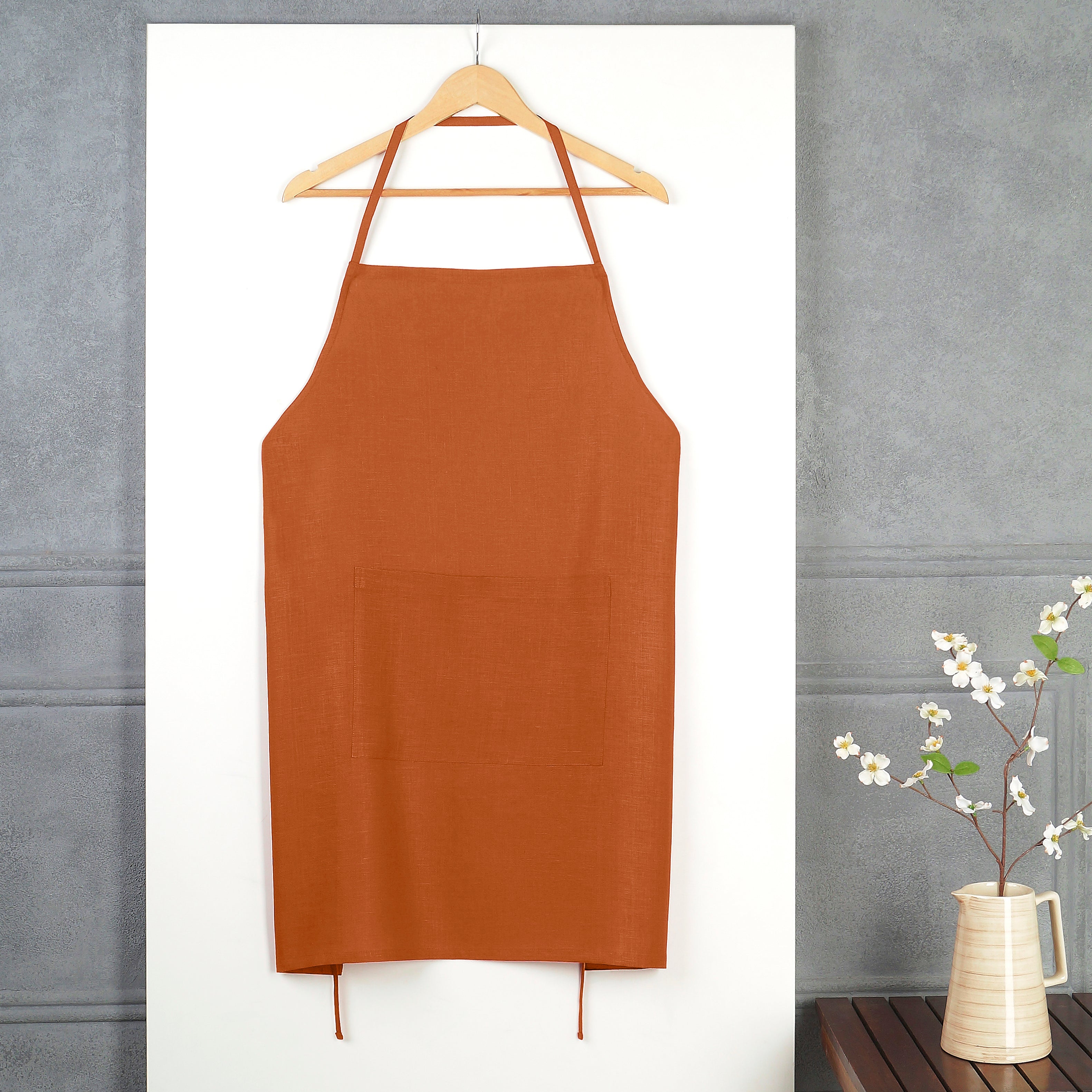 Classic Rust Linen Apron