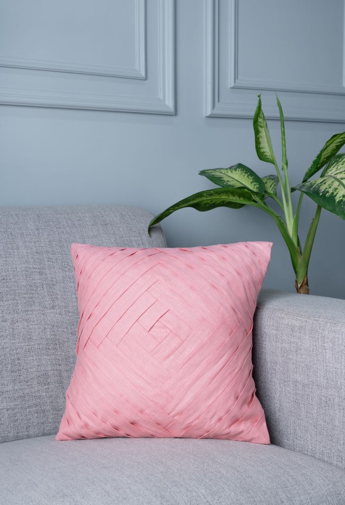 Dusty Pink Square Design Square Cushion Cover | Set of 4