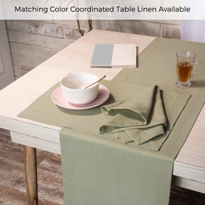 Sage Green Linen Textured Dinner Napkins 20 x 20 Inch Set of 4 - Mitered Corner