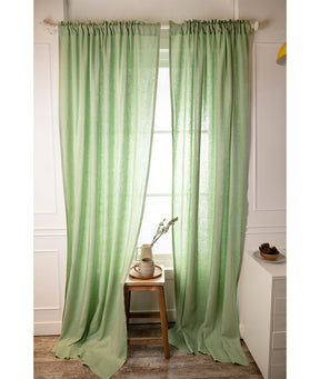 Sage Green Linen Curtain | 1 Panel
