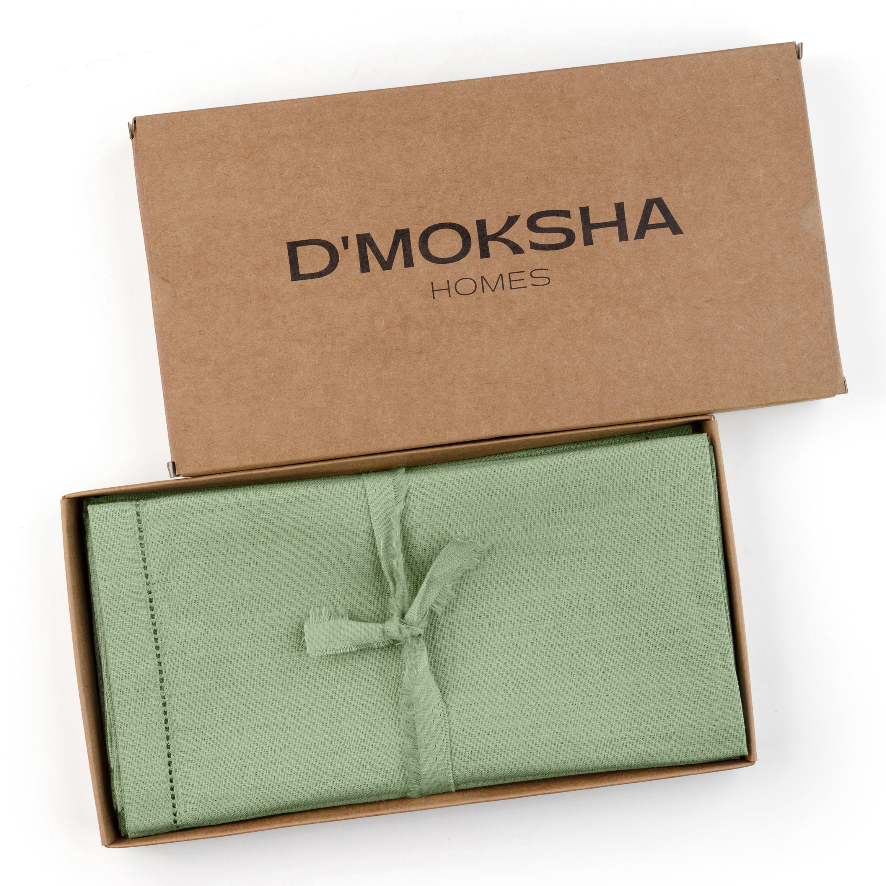 Sage Green Linen Napkins, Hemstitch, 20 x 20 inch, 4 pcs